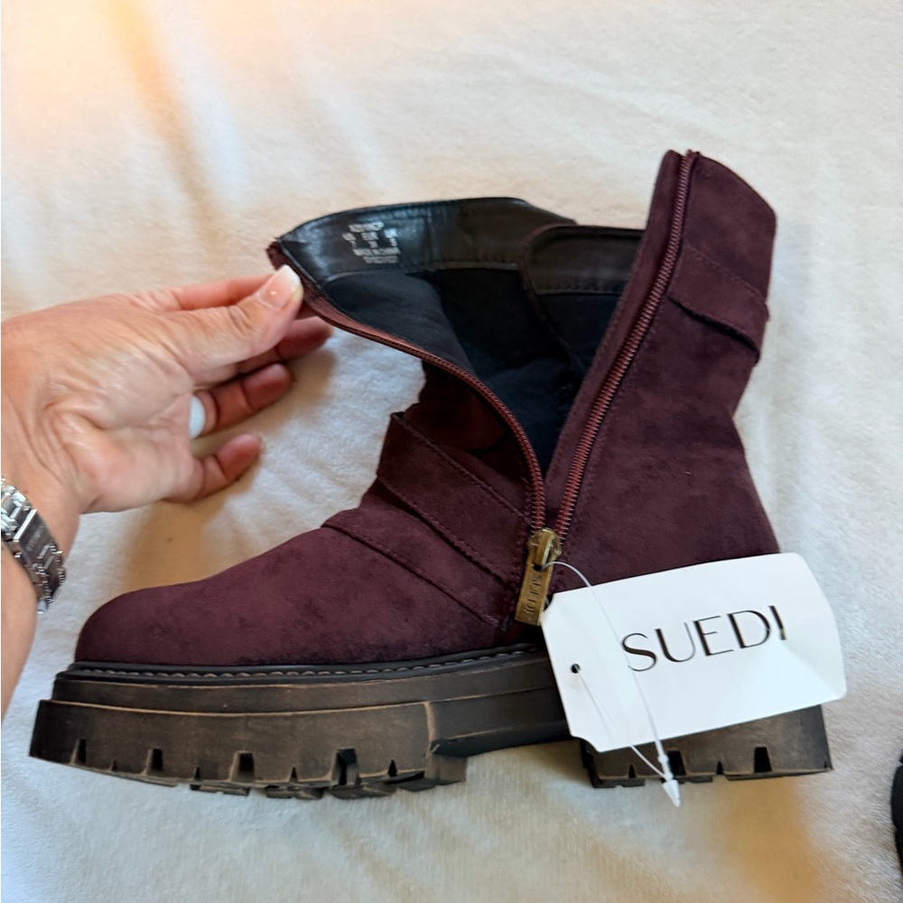 Women's Plum Combat Boots